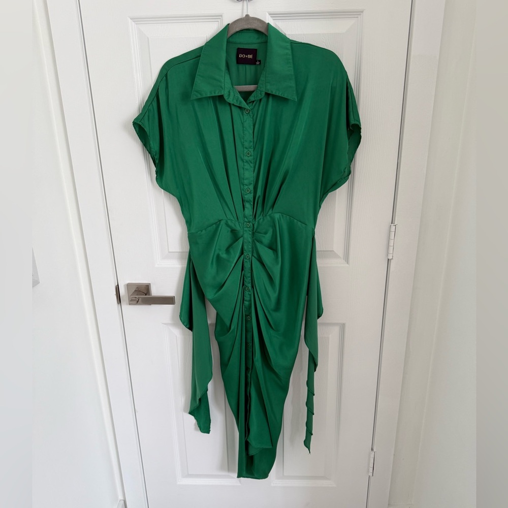 DO+BE Vibrant Green Collared Dress